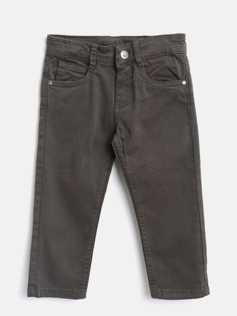 

Losan Boys Charcoal Grey Solid Regular Trousers