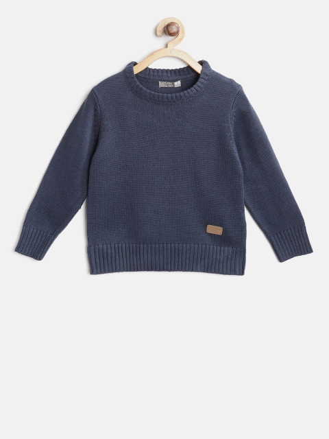 

Losan Boys Navy Blue Solid Pullover