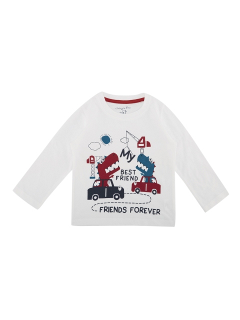 

Chirpie Pie by Pantaloons Boys White Printed Round Neck T-shirt