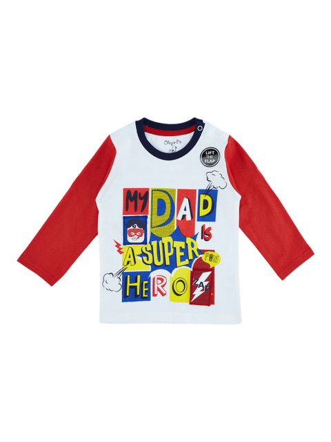 

Chirpie Pie by Pantaloons Boys White Printed Round Neck T-shirt