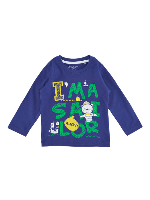 

Chirpie Pie by Pantaloons Boys Blue Printed Round Neck T-shirt