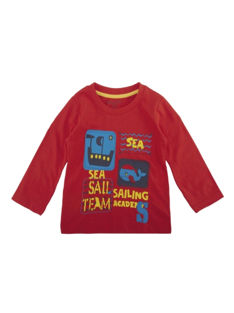 

Chirpie Pie by Pantaloons Boys Red Printed Round Neck T-shirt