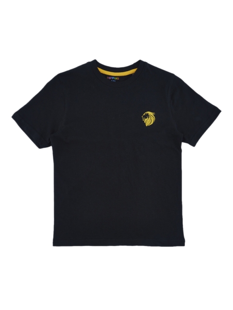 

POPPERS by Pantaloons Boys Black Solid Round Neck T-shirt