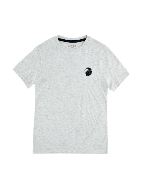 

POPPERS by Pantaloons Boys Grey Solid Round Neck T-shirt