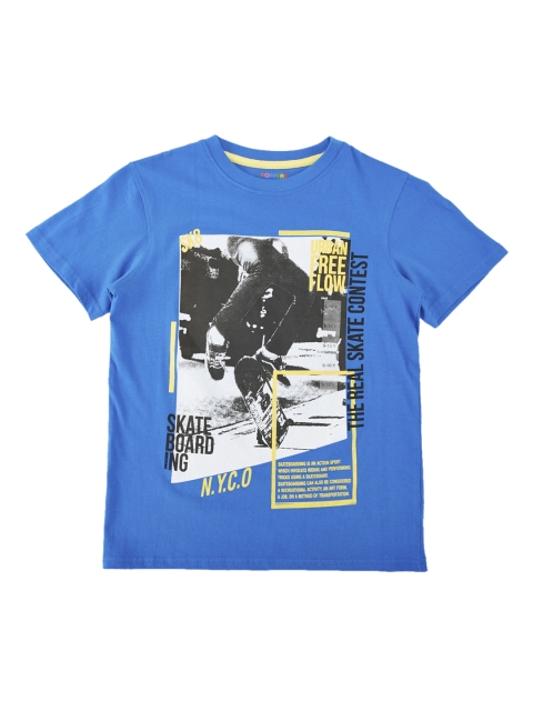 

POPPERS by Pantaloons Boys Blue Printed Round Neck T-shirt