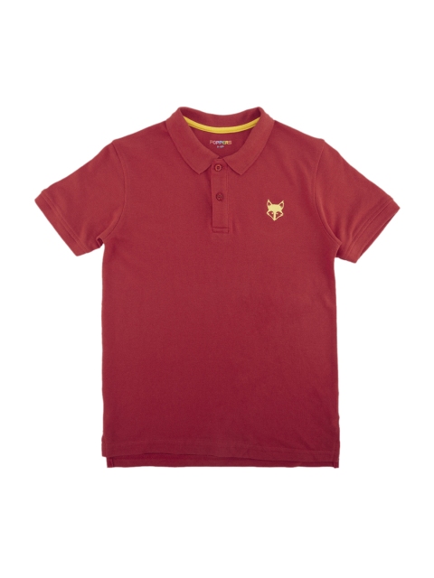 

POPPERS by Pantaloons Boys Red Solid Polo Collar T-shirt