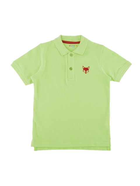 

POPPERS by Pantaloons Boys Lime Green Solid Polo Collar T-shirt