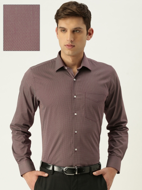 

Van Heusen Men Purple & Grey Slim Fit Printed Formal Shirt
