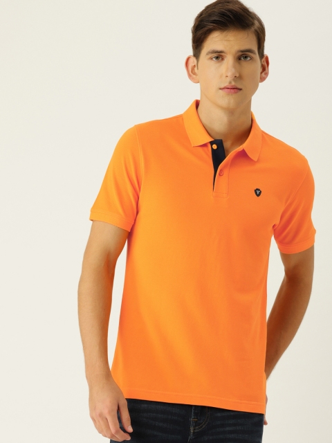 

Van Heusen Men Orange Solid Polo Collar T-shirt