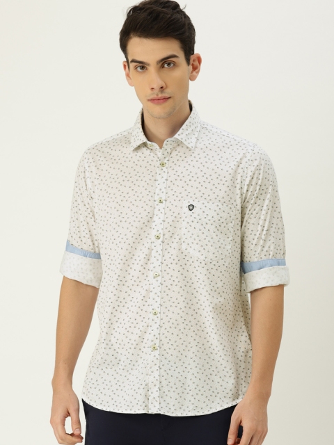 

Van Heusen Sport Men White Slim Fit Printed Casual Shirt