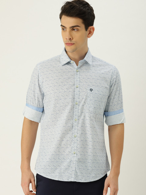 

Van Heusen Sport Men White & Blue Slim Fit Printed Casual Shirt