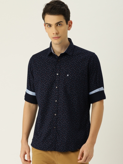 

Van Heusen Sport Men Navy Blue Slim Fit Printed Casual Shirt