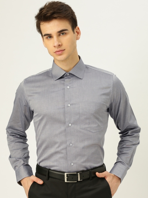 

Van Heusen Men Grey Slim Fit Solid Formal Shirt