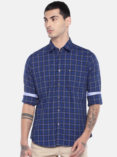 

Van Heusen Sport Men Blue Checked Casual Shirt
