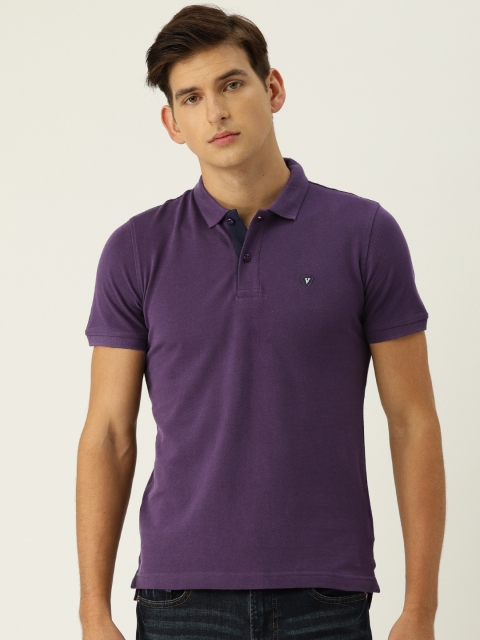 

Van Heusen Men Purple Solid Polo Collar T-shirt