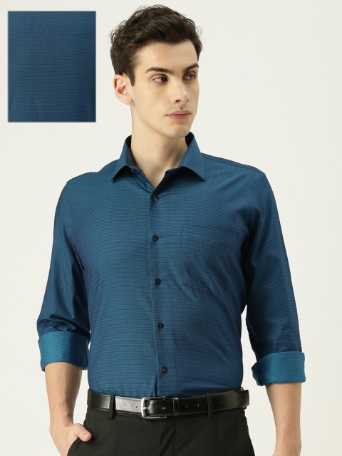 

Van Heusen Men Teal Blue Slim Fit Solid Formal Shirt