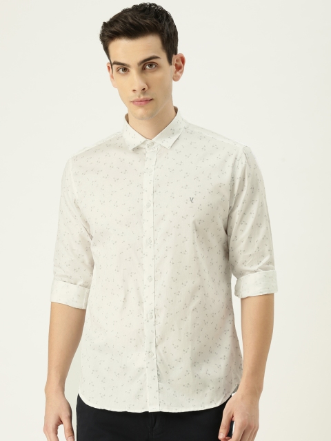 

Van Heusen Men White Slim Fit Printed Casual Shirt