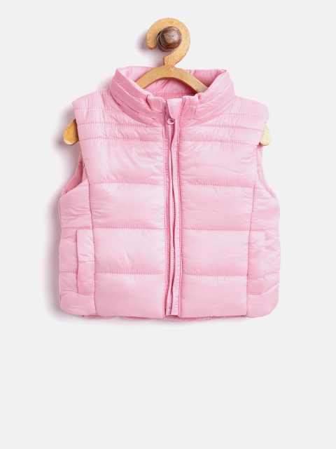 

Losan Girls Pink Solid Hooded Puffer Jacket
