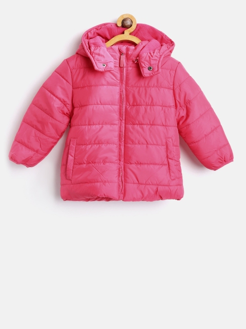 

Losan Boys Pink Solid Hooded Padded Jacket