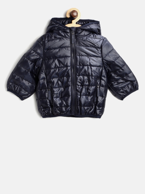 

Losan Boys Navy Blue Solid Hooded Puffer Jacket