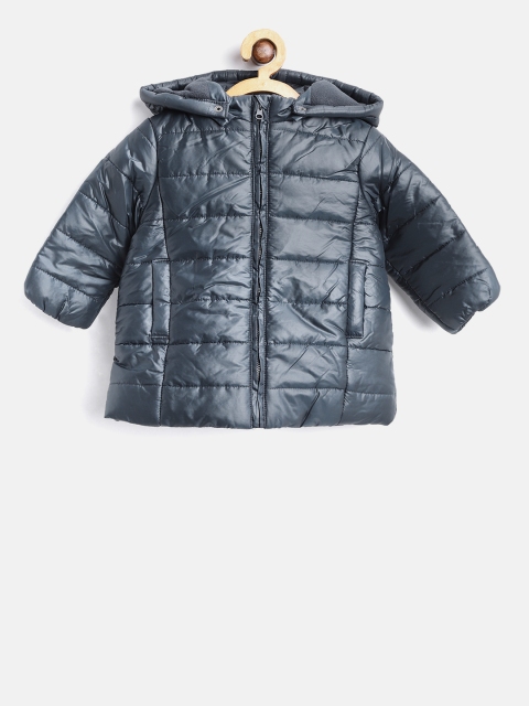 

Losan Girls Navy Solid Padded Jacket with Detachable Hood, Navy blue