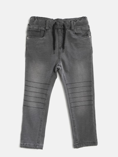 

Losan Boys Charcoal Grey Slim Fit Mid-Rise Clean Look Stretchable Jeans