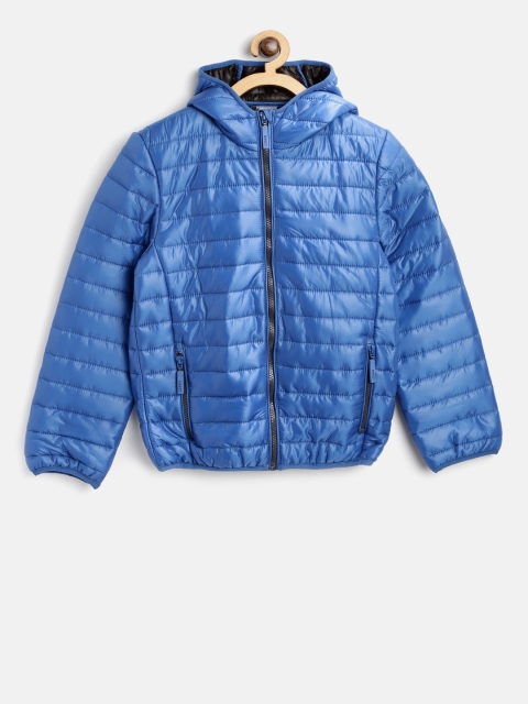 

Losan Boys Blue Solid Hooded Puffer Jacket