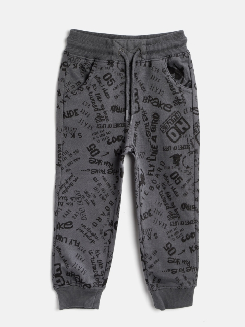 

Losan Boys Grey & Black Printed Joggers