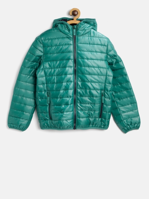 

Losan Boys Green Solid Hooded Puffer Jacket