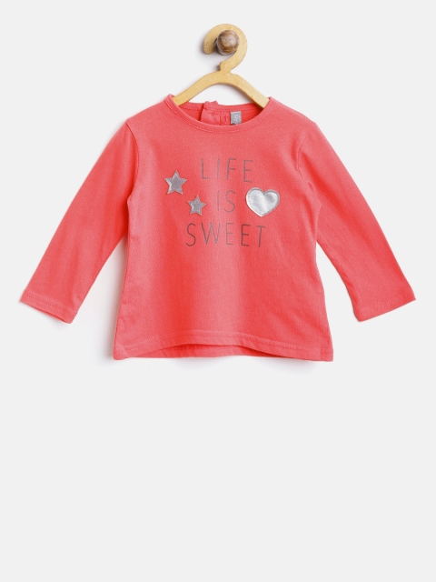 

Losan Girls Pink Printed Round Neck T-shirt