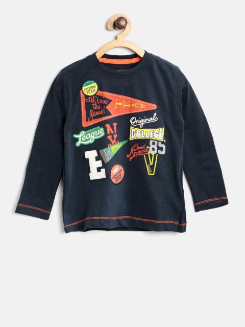 

Losan Boys Navy Blue Printed Round Neck T-shirt