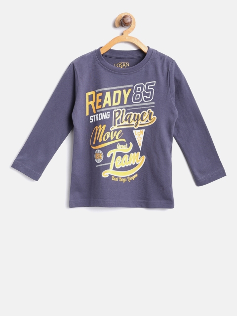 

Losan Boys Navy Blue Printed Round Neck T-shirt