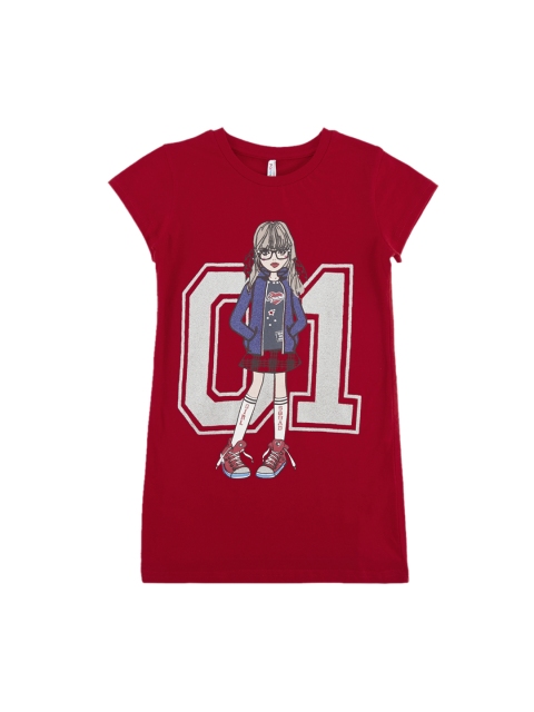 

POPPERS by Pantaloons Girls Red Printed Round Neck T-shirt