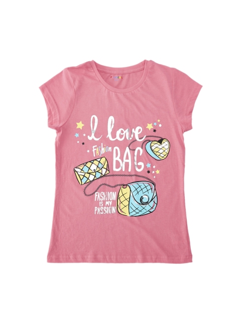 

POPPERS by Pantaloons Girls Pink Printed Round Neck T-shirt
