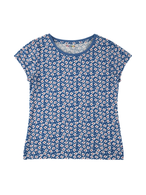 

POPPERS by Pantaloons Girls Blue Printed Round Neck T-shirt