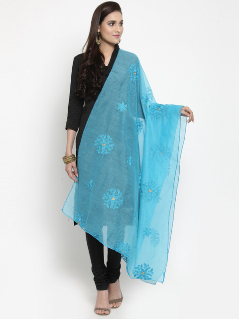 

mf Blue Embroidered Dupatta