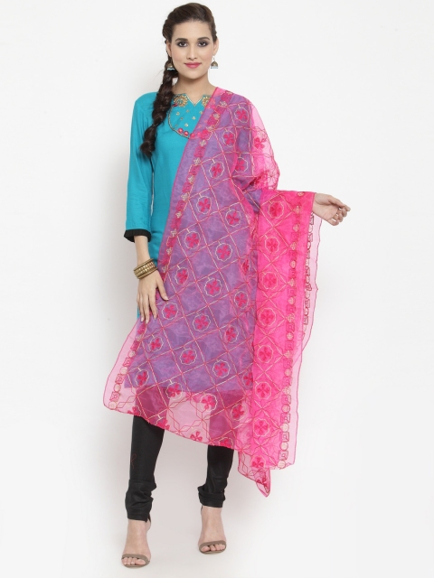 

mf Pink Embroidered Karachi Work Dupatta