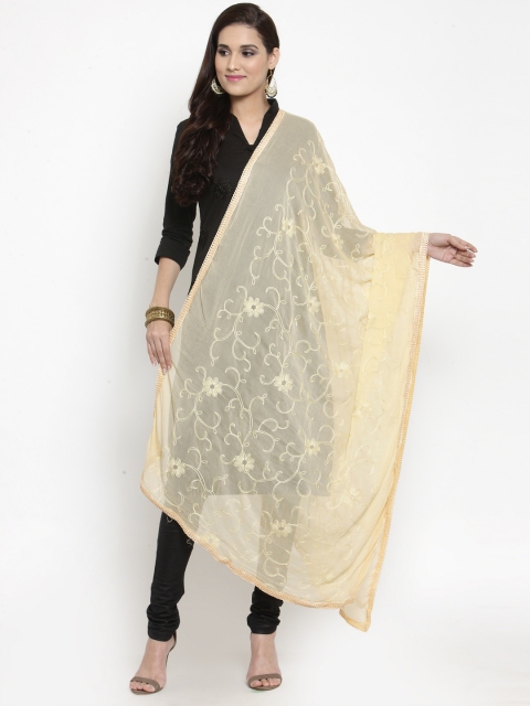 

mf Cream-Coloured Embroidered Dupatta