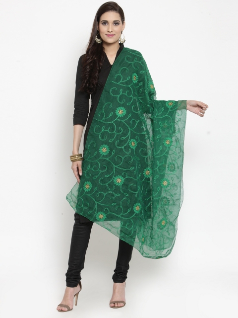

mf Green Embroidered Dupatta
