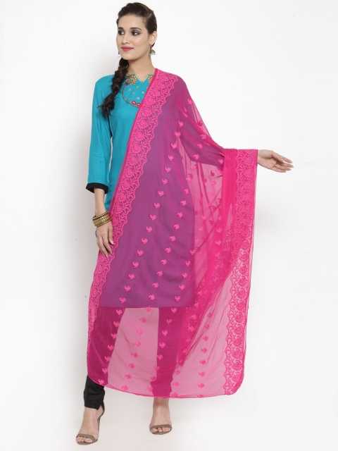 

mf Pink Embroidered Karachi Work Dupatta