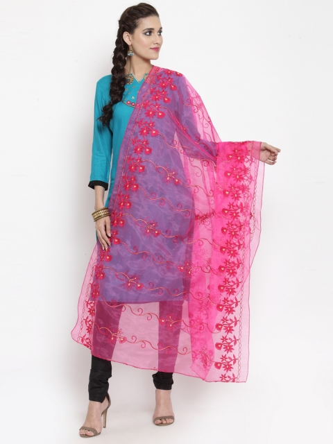 

mf Pink Embroidered Karachi Work Dupatta