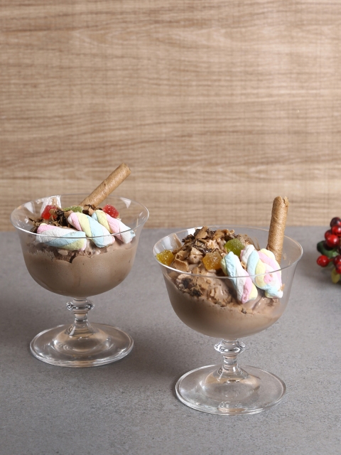 

Bohemia Crystal Set of 4 Angela Ice Cream Glasses 300 ml, Transparent