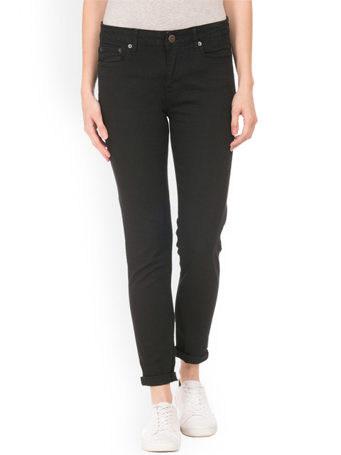 

Aeropostale Women Black Skinny Fit Mid-Rise Clean Look Jeans