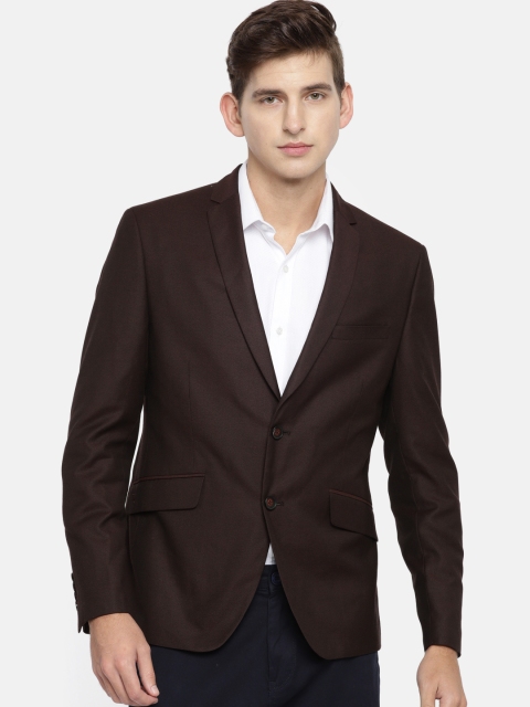 

V Dot Brown Men Single-Breasted Blazer