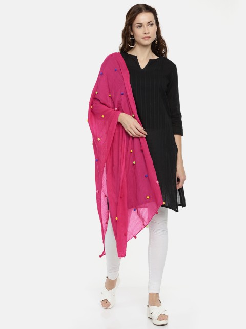 

Ayesha Women Pink Solid Scarf