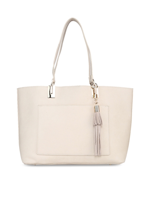 

Forever New Nude-Coloured Solid Tote Bag