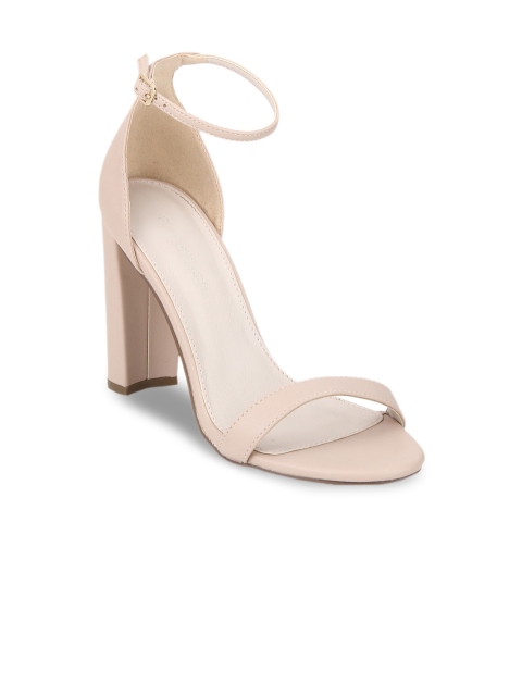 

Forever New Women Nude-Coloured Leather Solid Heels