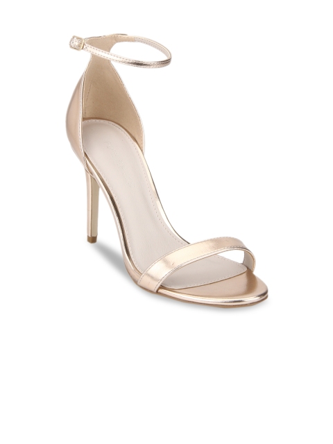 

Forever New Women Gold-Toned Leather Solid Heels