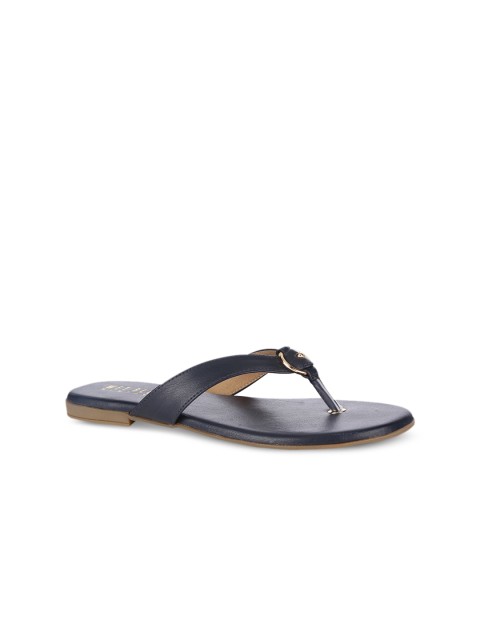 

Wet Blue Women Navy Blue Solid T-Strap Flats