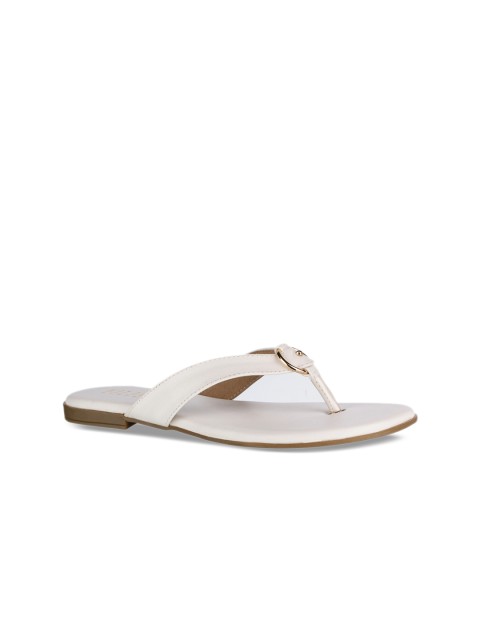 

Wet Blue Women White Solid T-Strap Flats